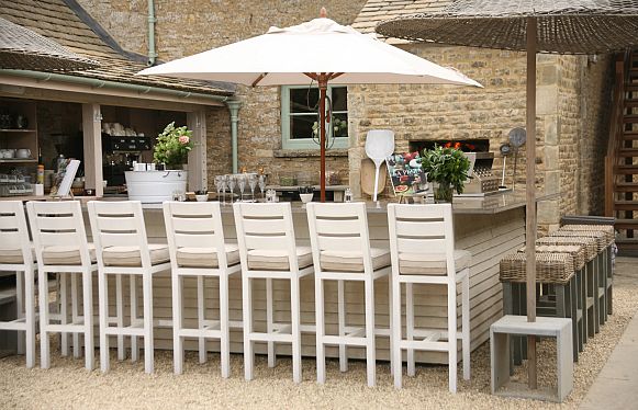 The outside seating area is as classy as you might expect.